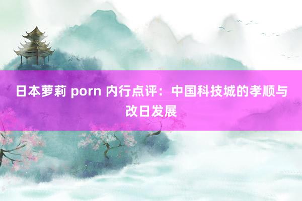 日本萝莉 porn 内行点评：中国科技城的孝顺与改日发展