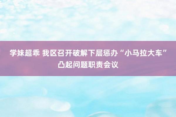 学妹超乖 我区召开破解下层惩办“小马拉大车”凸起问题职责会议